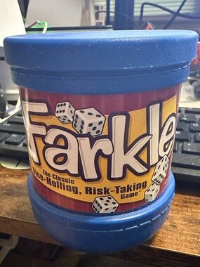 Farkle Dice Rolling Game Canister - Bright Blue